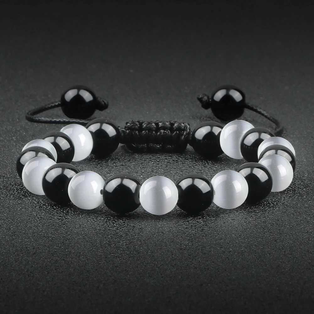 High Quality Blue Tiger Eye Stone Bracelet Adjustable Size Braided Onyx Beads BraceletsBangles Men Minimalist Jewelry PulserasX240921