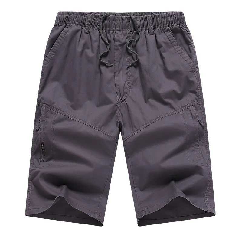 Oversize Casual Cargo Shorts Mens Sports Knee Pants Zipper Pocket Summer Cotton Shorts Running Jogger Shorts Elastic WaistX240921