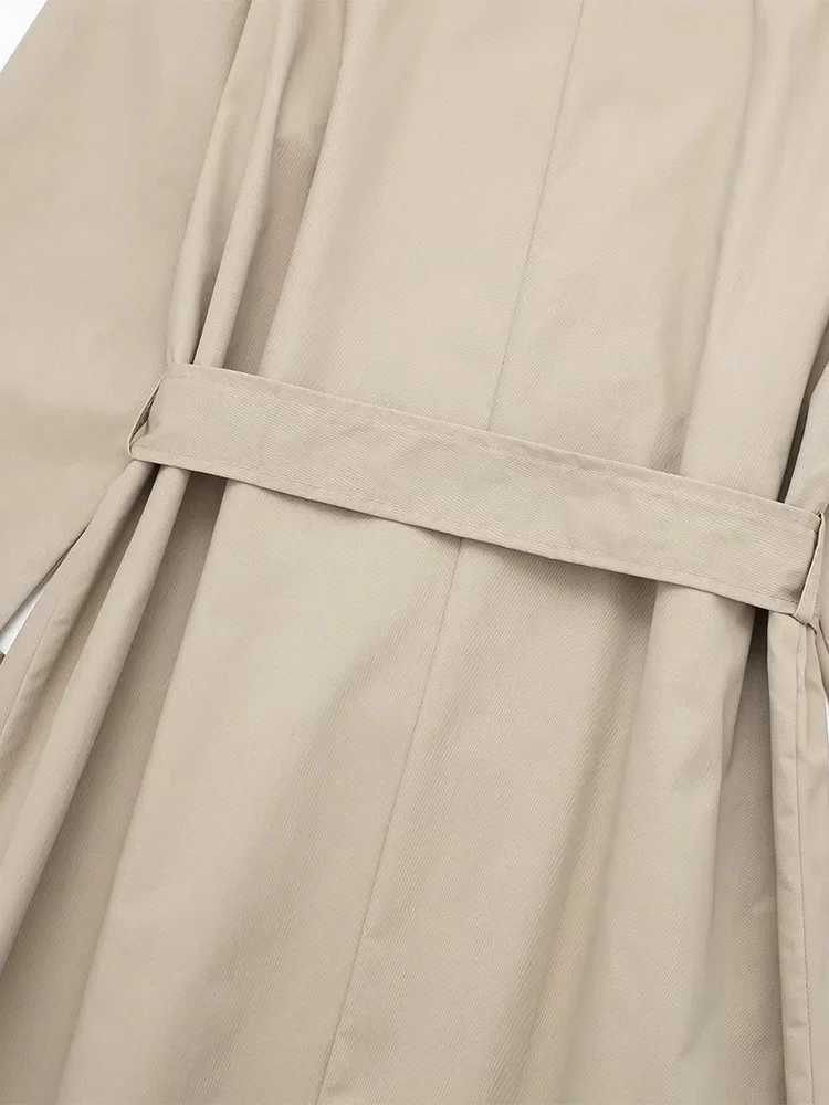 Willshela Women Fashion With Belt Solid Double Breasted Trench Vintage Lapel Neck Long Sleeves Female Chic Lady OutfitsX240921