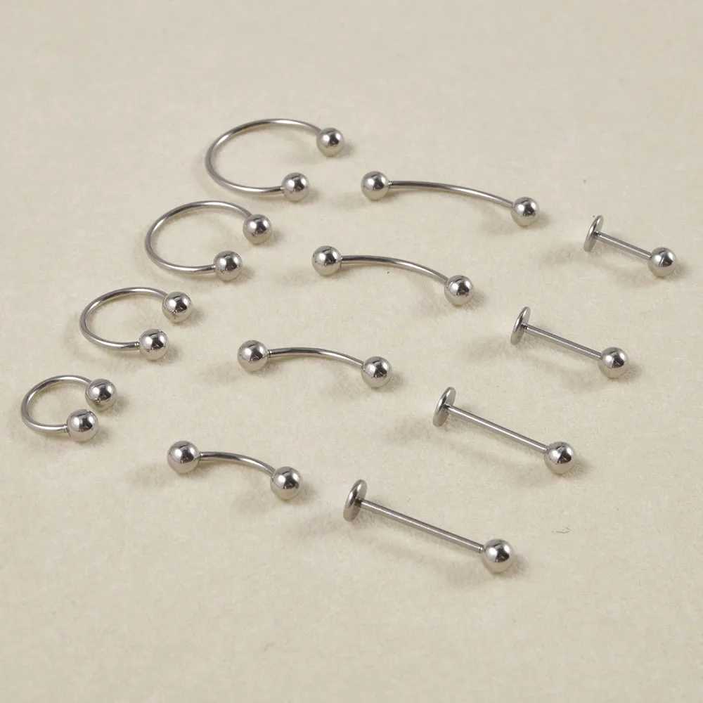 4PCS Surgical Steel Horseshoe Barbell Labret Lip Eyebrow Rings Ear Cartilage Tragus Helix Earrings Daith Lobe Piercing Jewelry Y240921