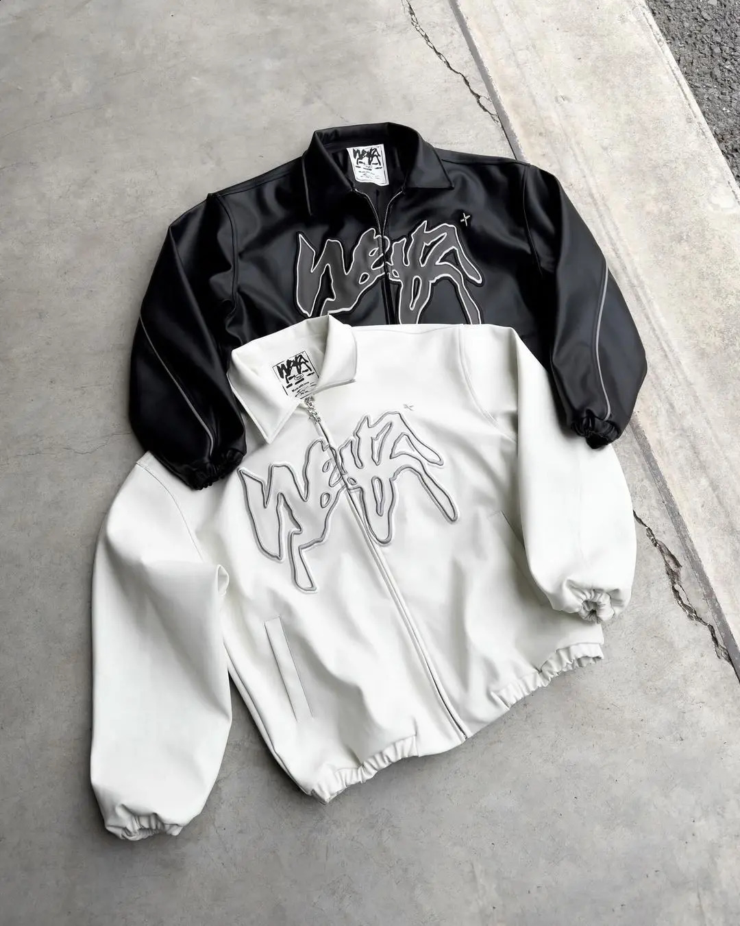 Hip Hop Retro Letter Pattern Jackets for Men Y2k Harajuku Fashion Pu Leather Jacket Long Sleeve Zipper Coat Streetwear 241105