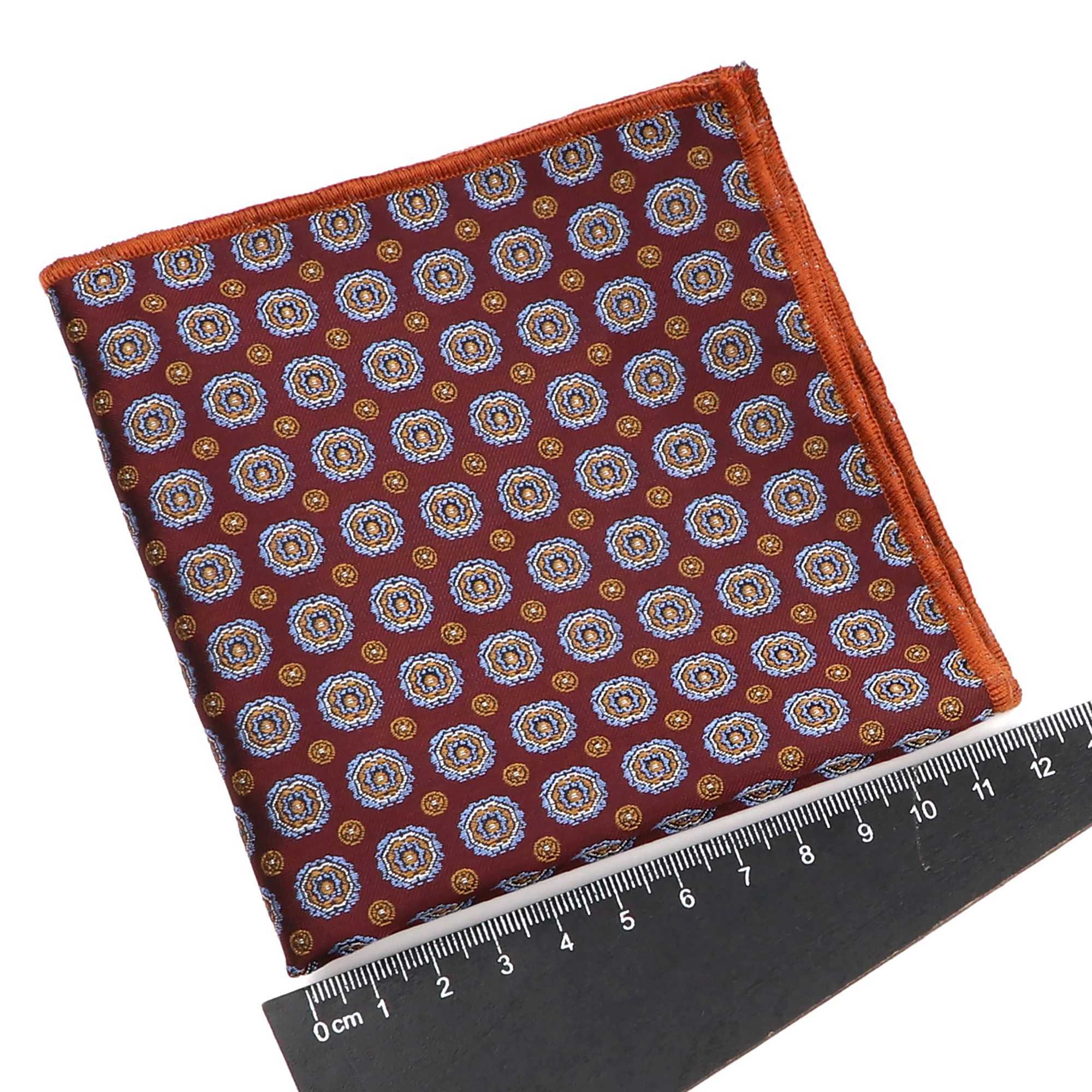 New Style Fashion Mens Pocket Square 25cm Width Blue Green Handkerchiefs Jacquare Striped Floral Hanky Tuxedo Suit AccessoryX240921