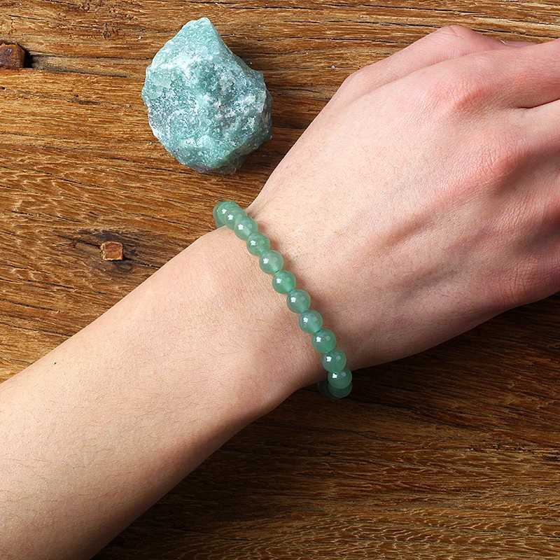 Original Natural Green Aventurine Beaded Bracelets Women Aventurine Jades Quartz Mala Beads Bracelet Meditation Healing JewelryX240921