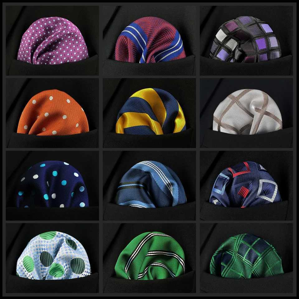 Colorful Dot Deep Red Business Multi Color Pocket Square Mens Classic Set Gift Stripe Handle Checker Checkes Accessories W240921