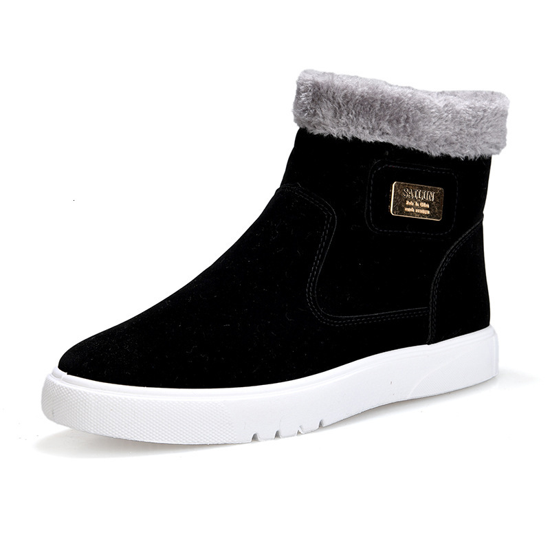 Thick Warm Men Casual Leather free shipping shoes Men's Winter Snow High-top Male Ankle designer boots with Fur Outdoor Cotton Shoe for Man