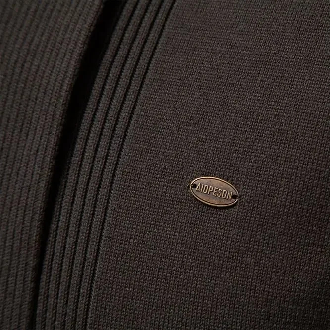Autumn Winter Men's Cardigan High Quality Solid V-Neck Simple Business Casual Knitted Jacket New Sweater XXL Men Clothing