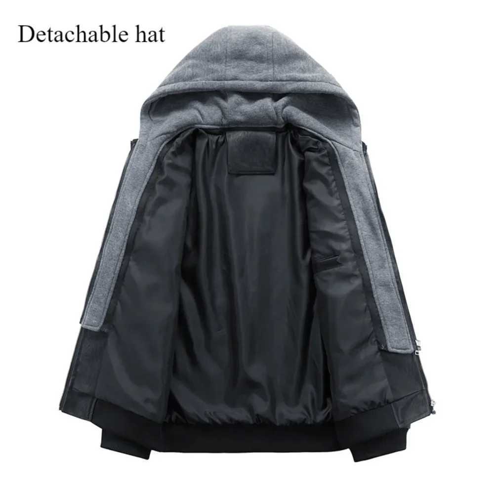Mens leather jacket autumn and winter motorcycle PU jacket outdoor jacket loose jacket W240918