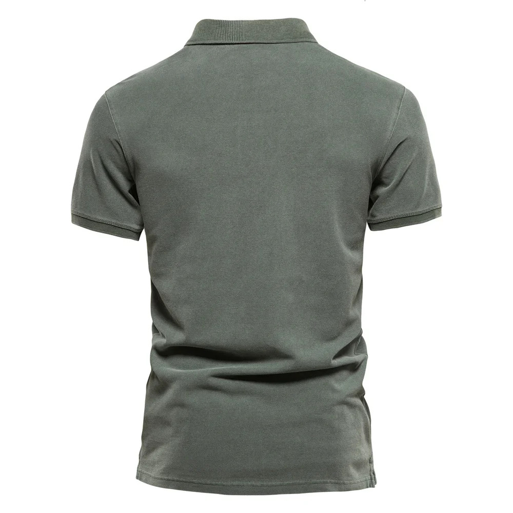 Polo Pure Cotton Solid Color Casual Short Sleeve Summer Clothing Men's Shirts Fashion Streetwear Polos For Men