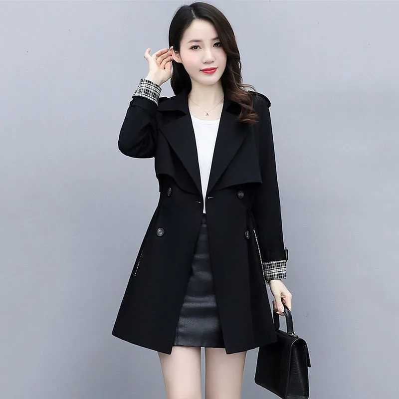 Windbreaker Women In Spring 2023 The New Korean Version Of Waist-shrinking Slim Casual Temperament And Drooping Fashion CoatX240921
