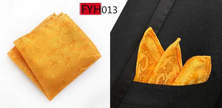 Paisley Textured Handkerchief for Man Party Business Office Wedding Gift Accessories Pink Yellow Pocket Square W240921