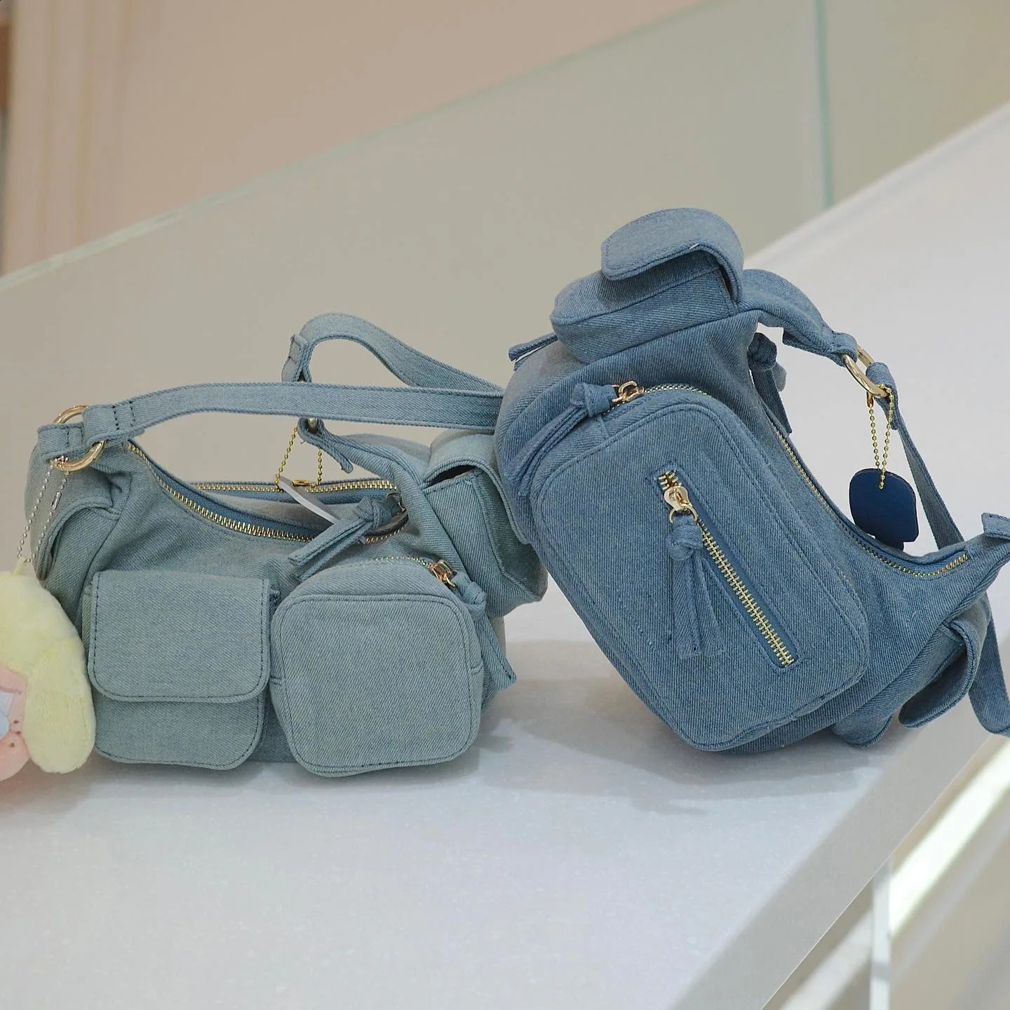 Fashion Denim Womens Y2K Shoulder Bag Jeans Tassel Messenger Stray Pocket Crossbody Wallet 240919