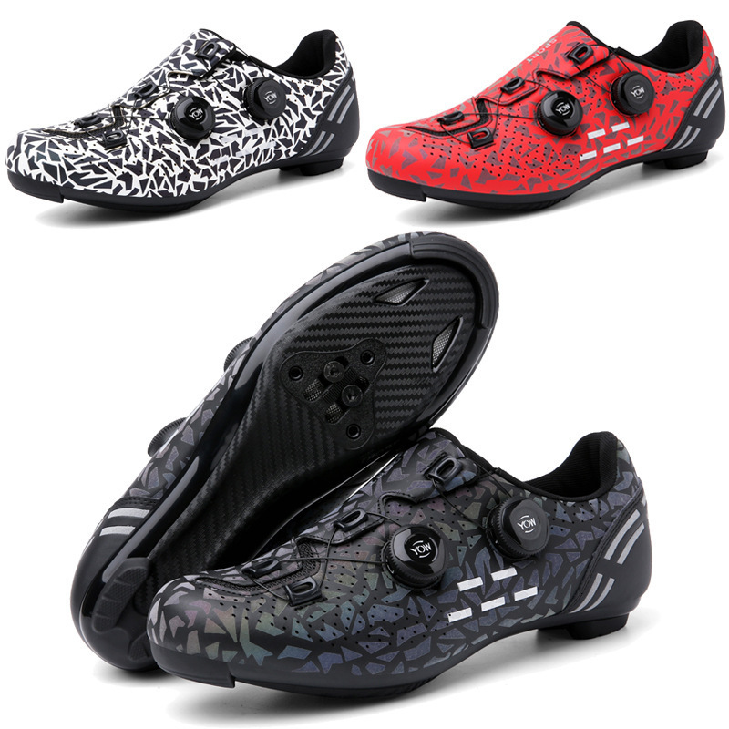 ddmytiger Night light color changing cycling road dual-use bicycle lock shoes professional mountain bike riding sports shoes C ddmythur