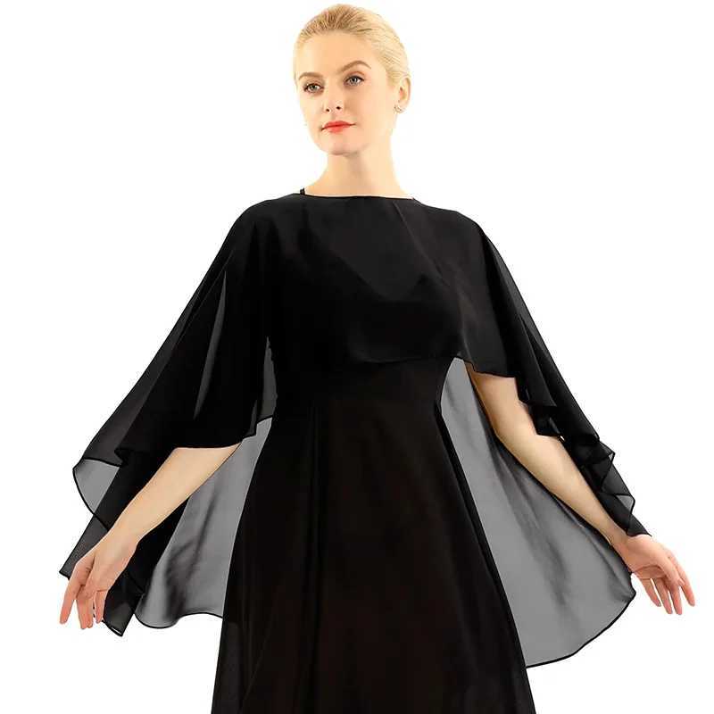 Elegant Womens Chiffon Shawl Womens Evening Dress Wedding Party Shawl Fashion Solid Color Dress Cover Bridal Shawl and Wrap W240921