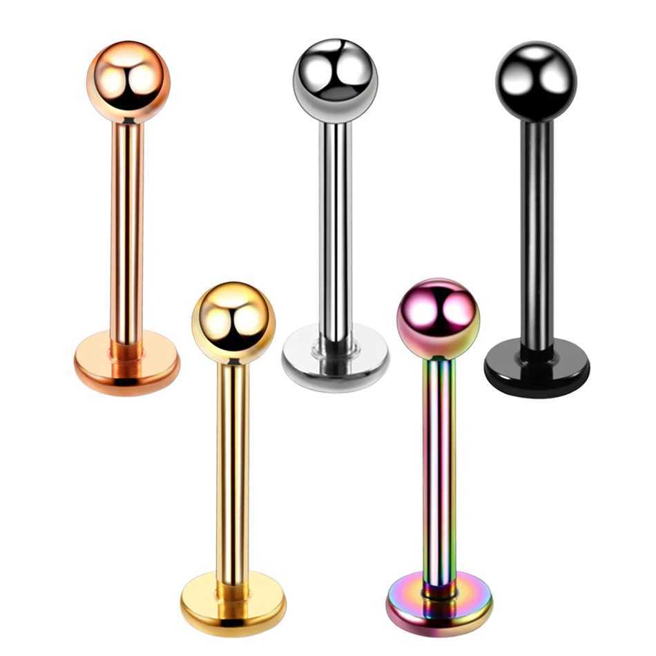 New Fashion 1PC G23 Titanium Colorful Ball Labret Stud Lip Rings Piercing 16g Ear Cartilage Tragus Sexy Girls Jewelry Y240921