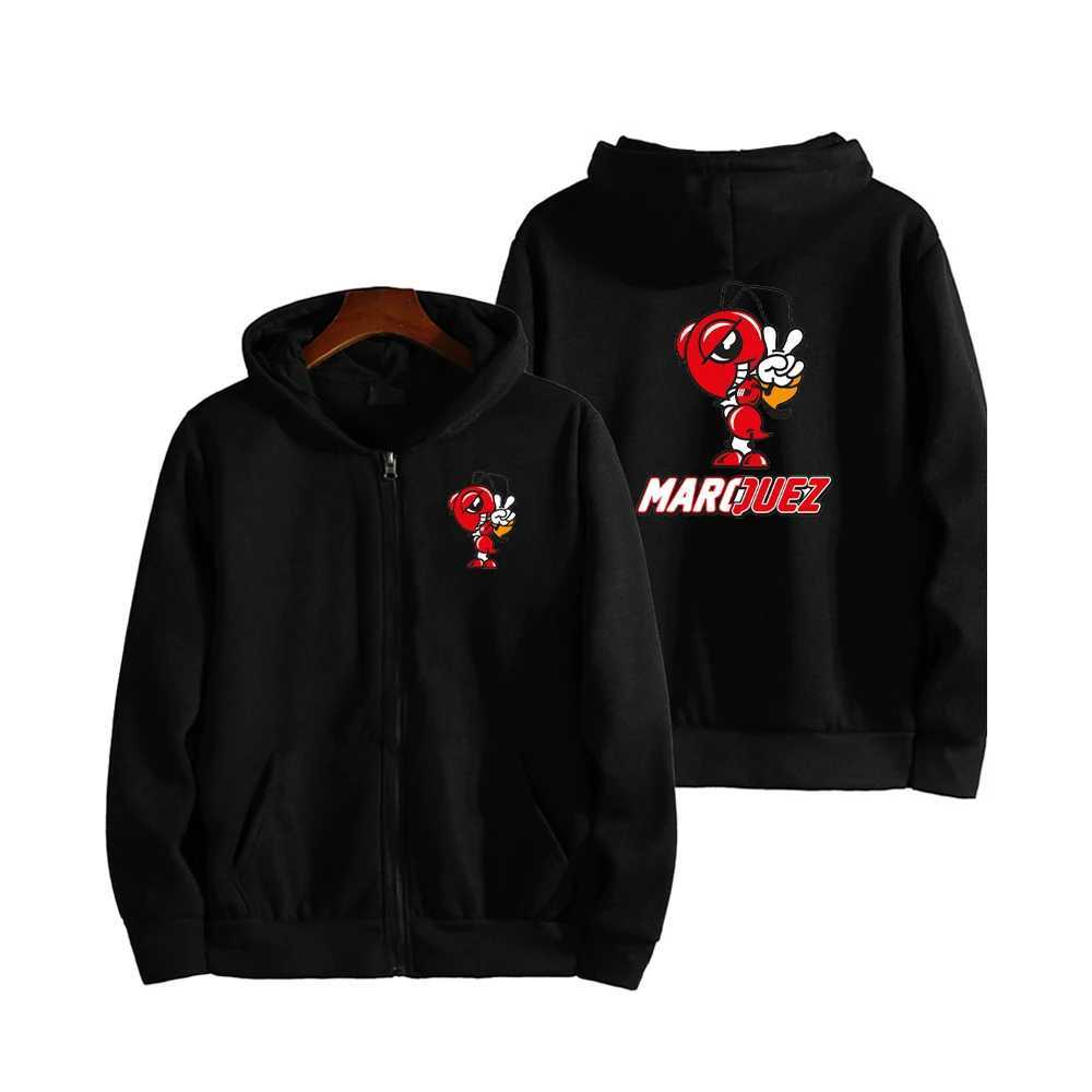 Marquez Streetwear sports zipper hooded sweatshirt Supermarc Gp 93 baby alien mens outdoor zipper jacket W240921