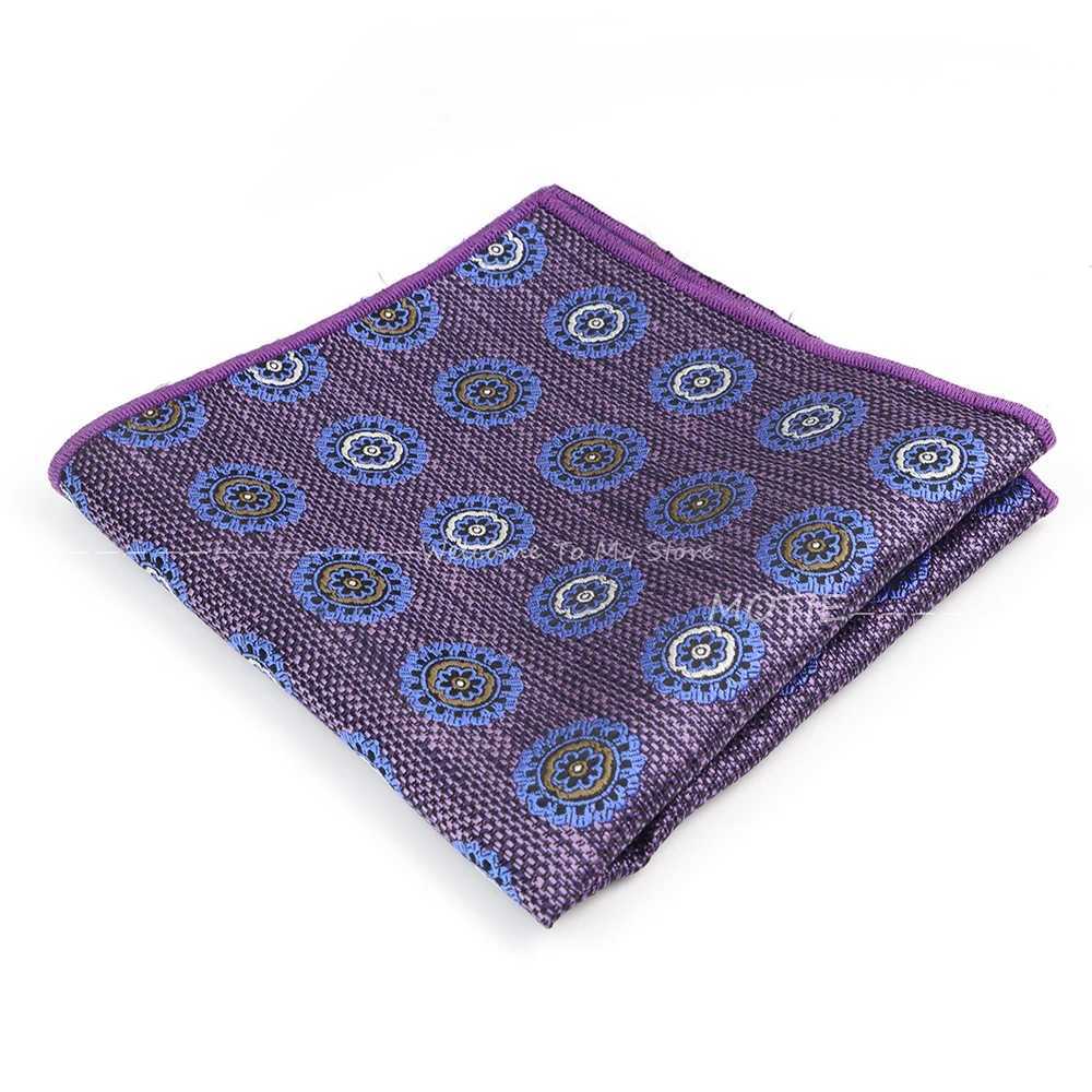 Hot Sale Polyester Hankies Man Cashew Flower Fit Business Lovers Day Pocket Square Handkerchiefs Daily Wear Wedding Party GiftsX240921
