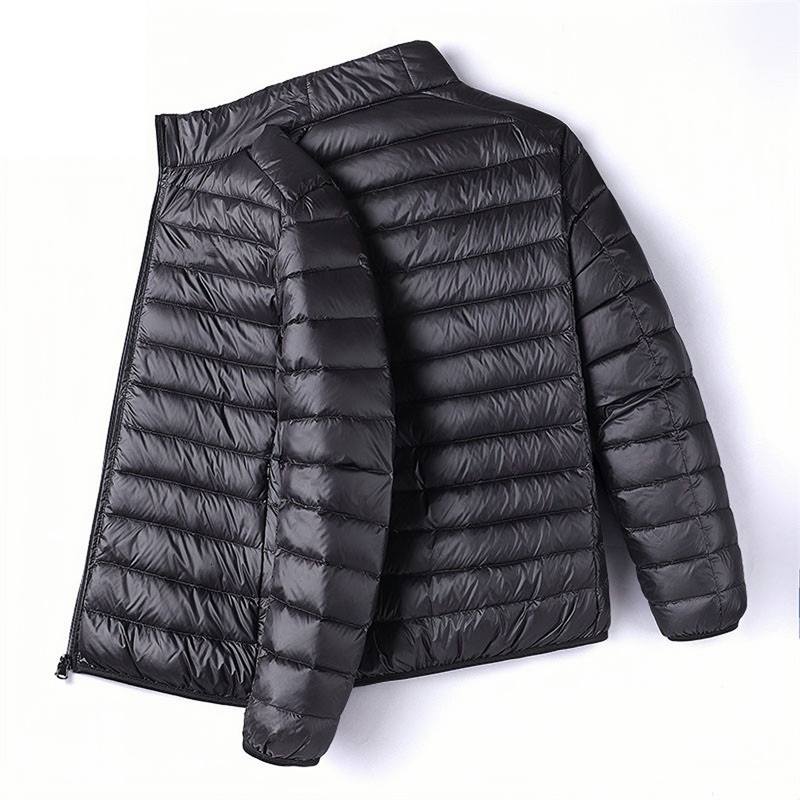 Winter New Men Lightweight Warm Slim Duck Down Mens Fashion Solid Hooded Thick Water And Wind-Resistant Jacket Coat Male