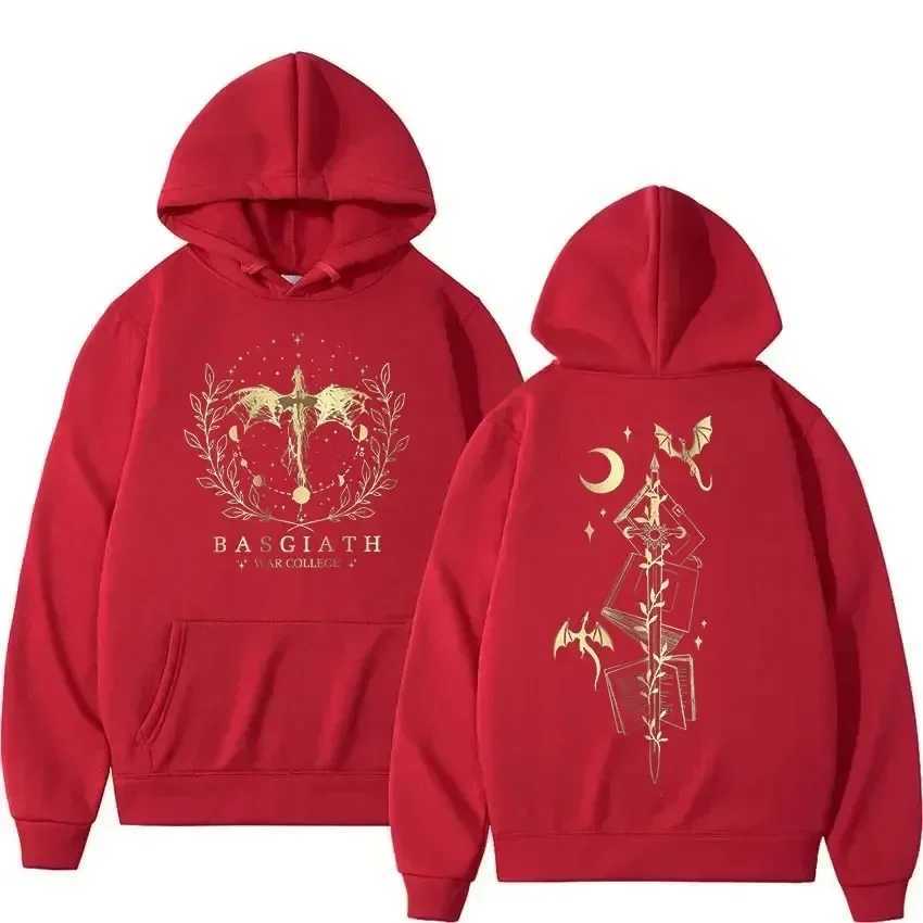 Basgiath War College Fourth Wing Hoodie Mens Fashion Retro Dragon Knight Sportswear Loose Zipper Clothing Super Large Hoodie W240921