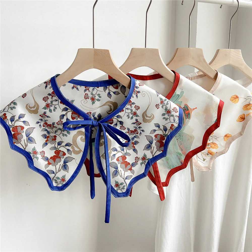 Shawl new shoulder scarf shawl womens fake collar air-conditioned room shawl decoration with knot shawl W240921