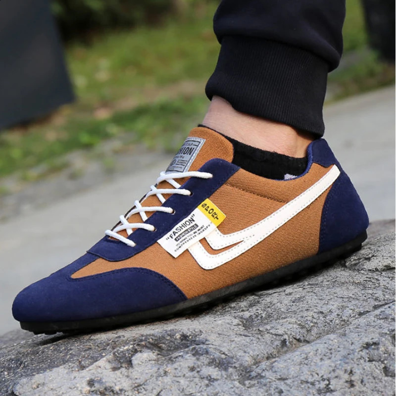 Men Low-top Canvas Shoes Casual Breathable Sneakers Korean Style Autumn Lace Up Casual Non-slip Trainers Zapatillas Para Hombre 240914
