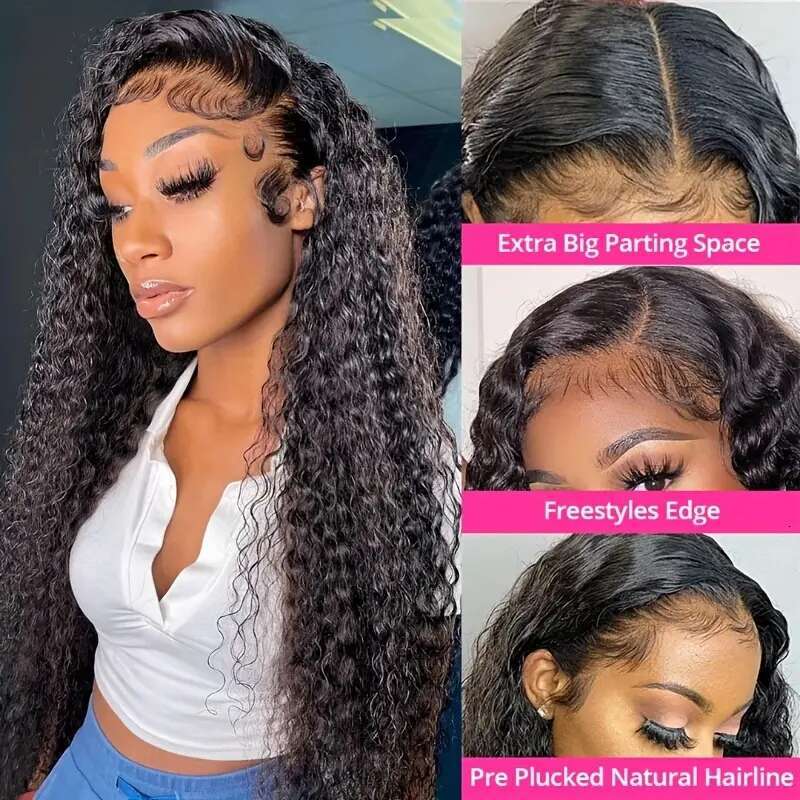 30 Inch Human Hair 13x4 Kinky Frontal 4x4 Curly Hd Lace Closure Wigs 180 Density Wig For Women Sale