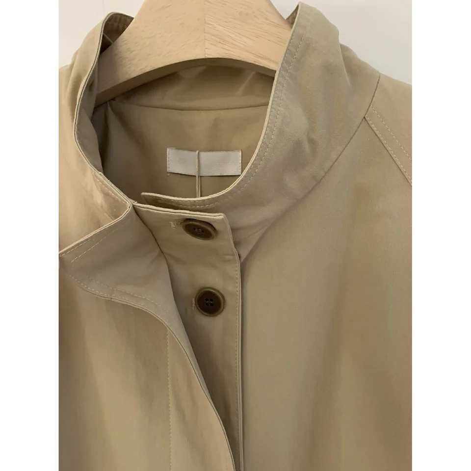 Autumn Long Stand Collar Trench Coat Women 2024 New Fashion Loose Lazy Casual Basic Trenches Over Knee Large SizeX240921