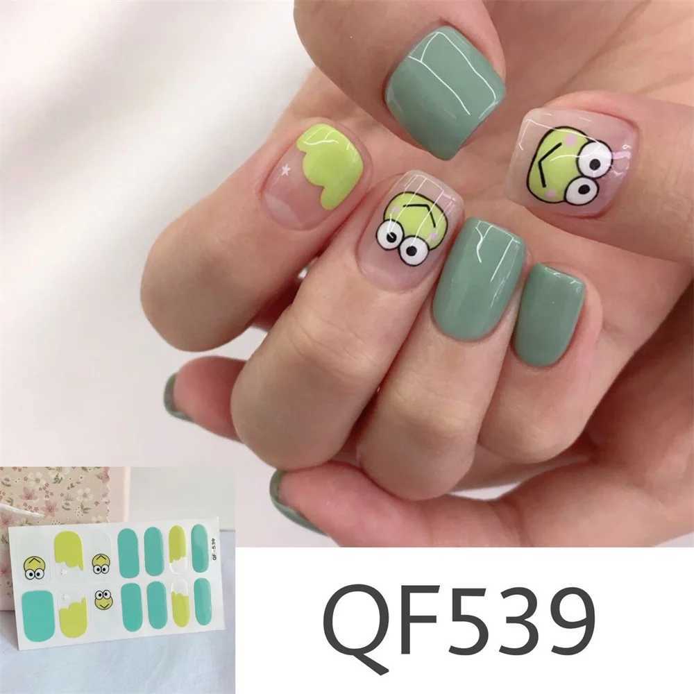 Complete set of nail stickers cartoon flower daisy frosted nail stickers waterproof detachable self-adhesive French handmade accessories W240823