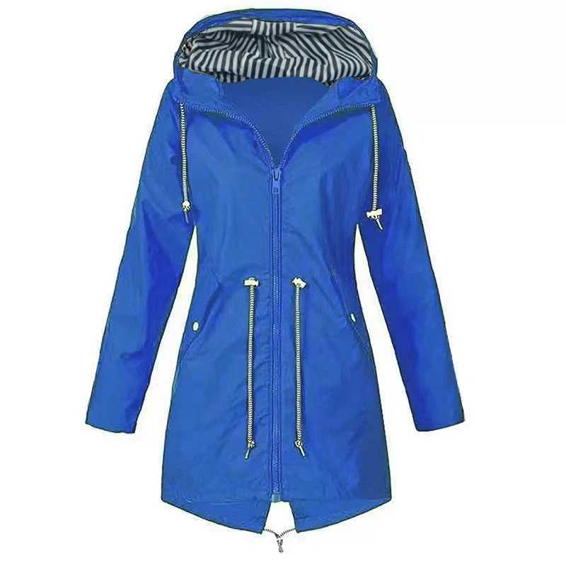 Hooded British Windbreaker Autumn Winter Zipper Women Assault Jacket Outdoor Mountaineering Coat Long Sleeve CasualX240921