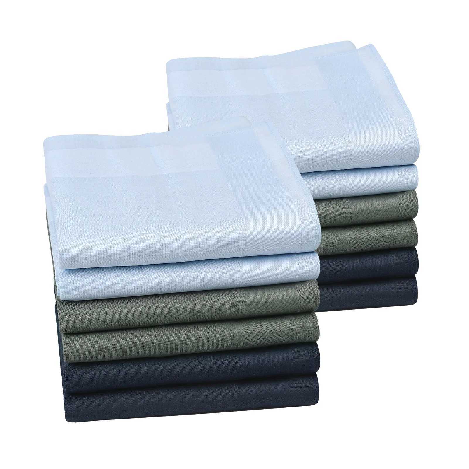 6/12 fashionable square mens handles classic solid color pocket cotton towels used for New Year gifts weddings and parties W240921