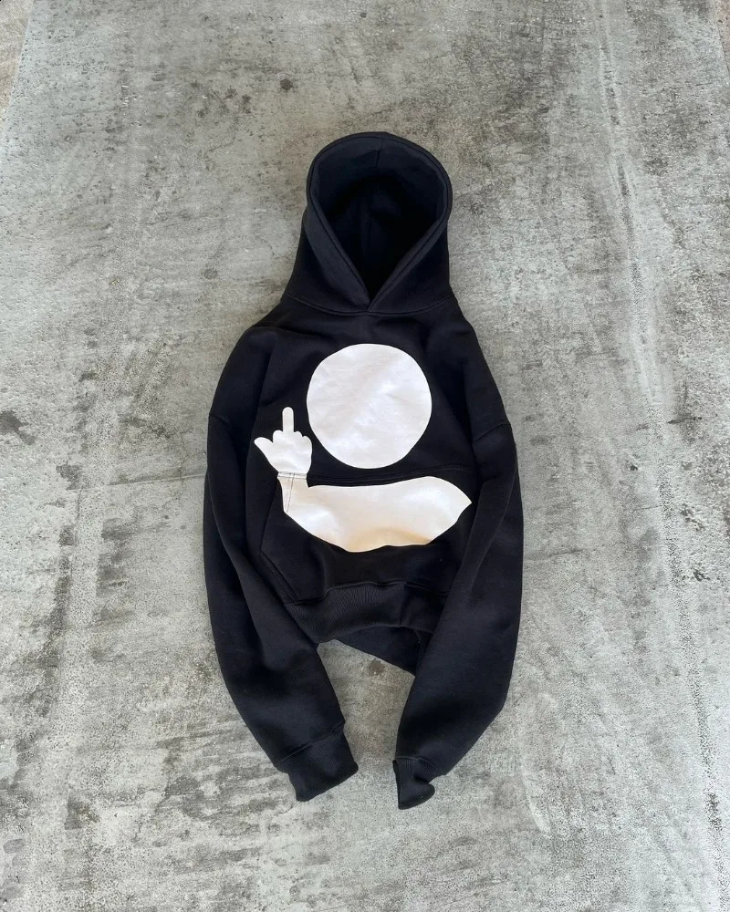 Street Fashion Cartoon Animation Printed Hoodie Men Y2k American Goth Hip-Hop Loose Casual Versatile Oversized Pullover Women 240914