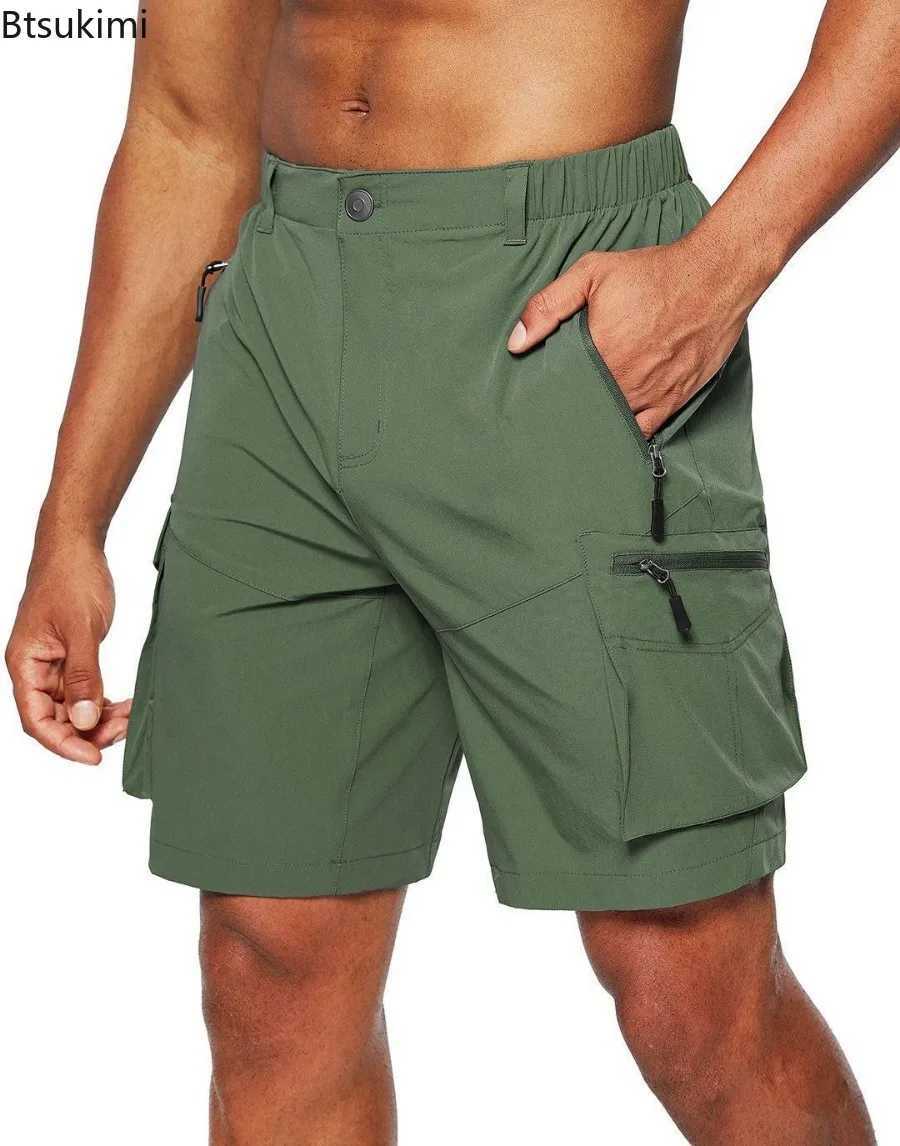 Summer Quick Drying Cargo Shorts Mens Camping Hiking Outdoor Casual Sport Short Pants Multi-pockets Design Work Shorts for MenX240921