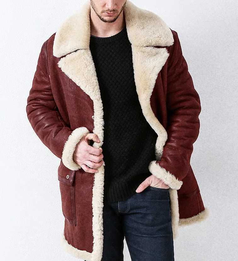 Fur Integrated Mens Coat Artificial Fur Large Coat 2022 Autumn/Winter New Thick European Long Sleeve W240918