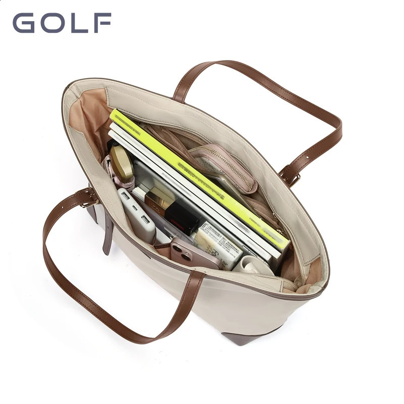 Womens Golf Handbag Large Capacity Shoulder Bag Casual Fashion Canvas AutumnWinter 240919