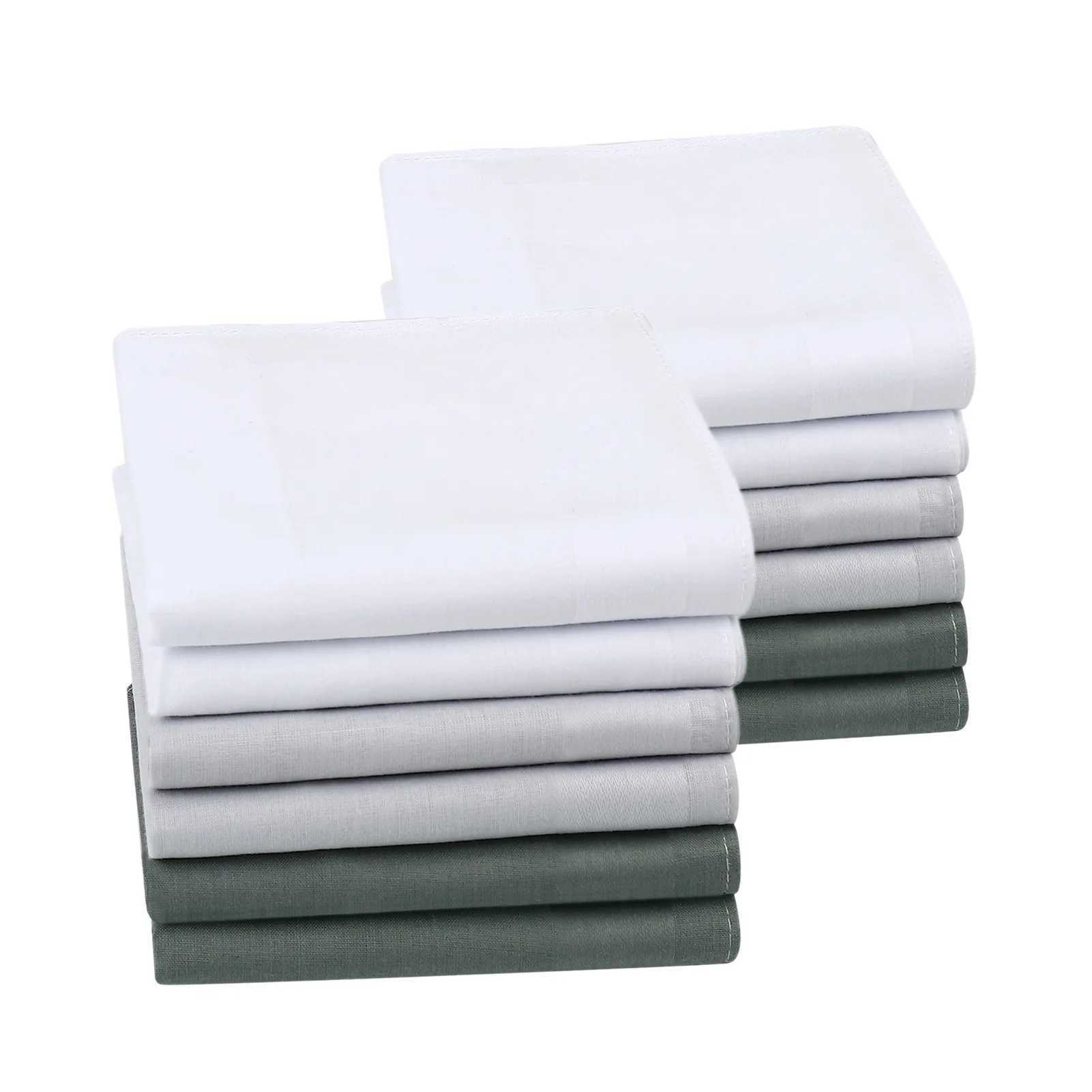 6/12 fashionable square mens handles classic solid color pocket cotton towels used for New Year gifts weddings and parties W240921