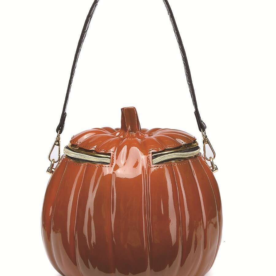 Halloween Handbag Niche Design Pumpkin Personalized Fashion Acrylic Crossbody Women's Bag High Quality 3D hard leather bag 90ab