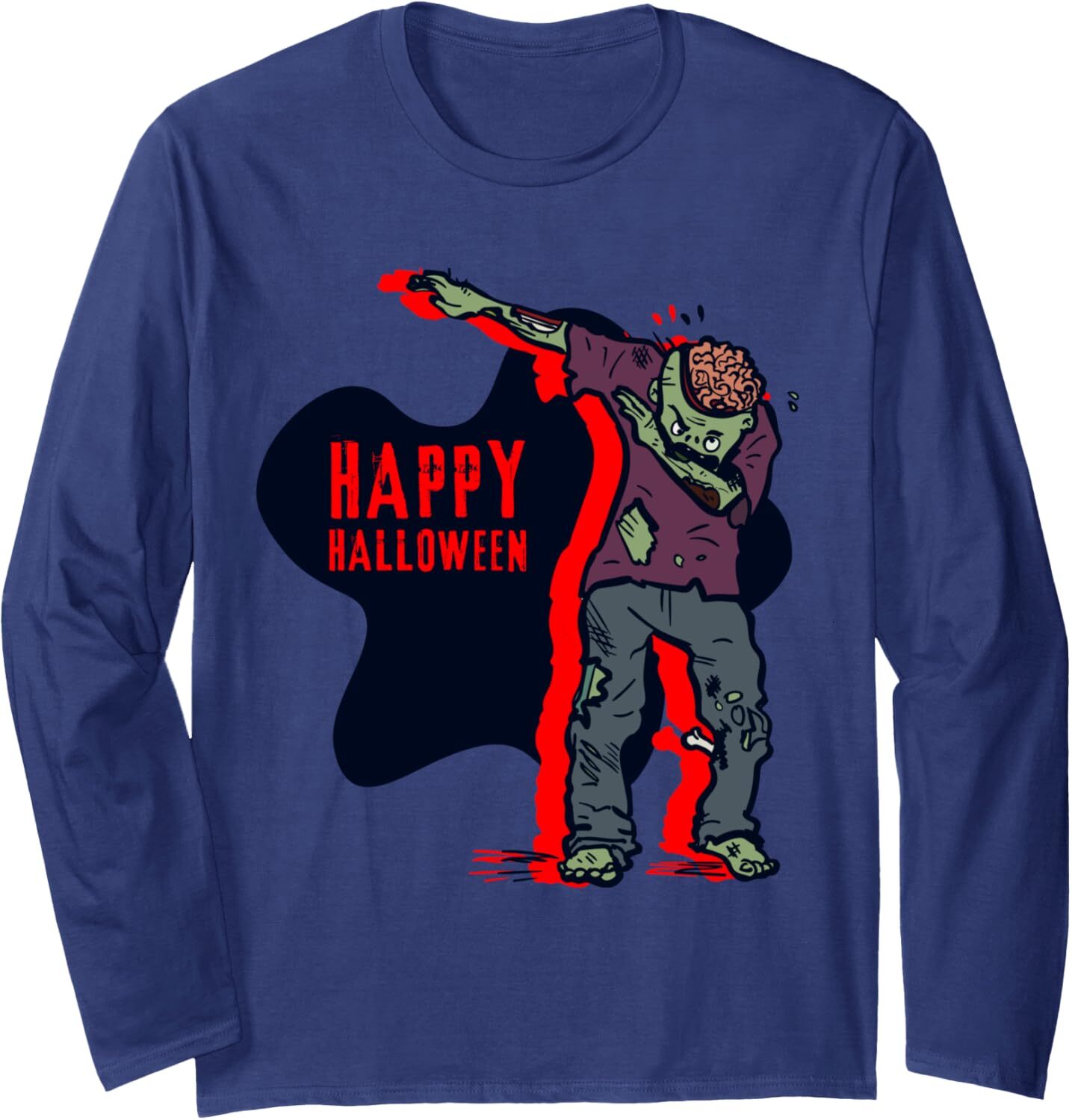 Long Sleeve Shirts for Men sweatshirt Funny DAB Zombie Monster Halloween Holiday Gift Long Sleeve Tee Streetwear Casual tops clothes fashion