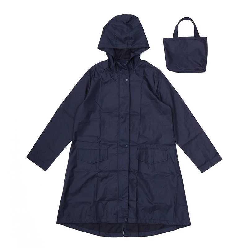 Fashion Women Rain Coat Solid Color Portable Outdoor Hiking Zipper Long Poncho Rain Jacket Cover Waterproof Hooded RaincoatX240921