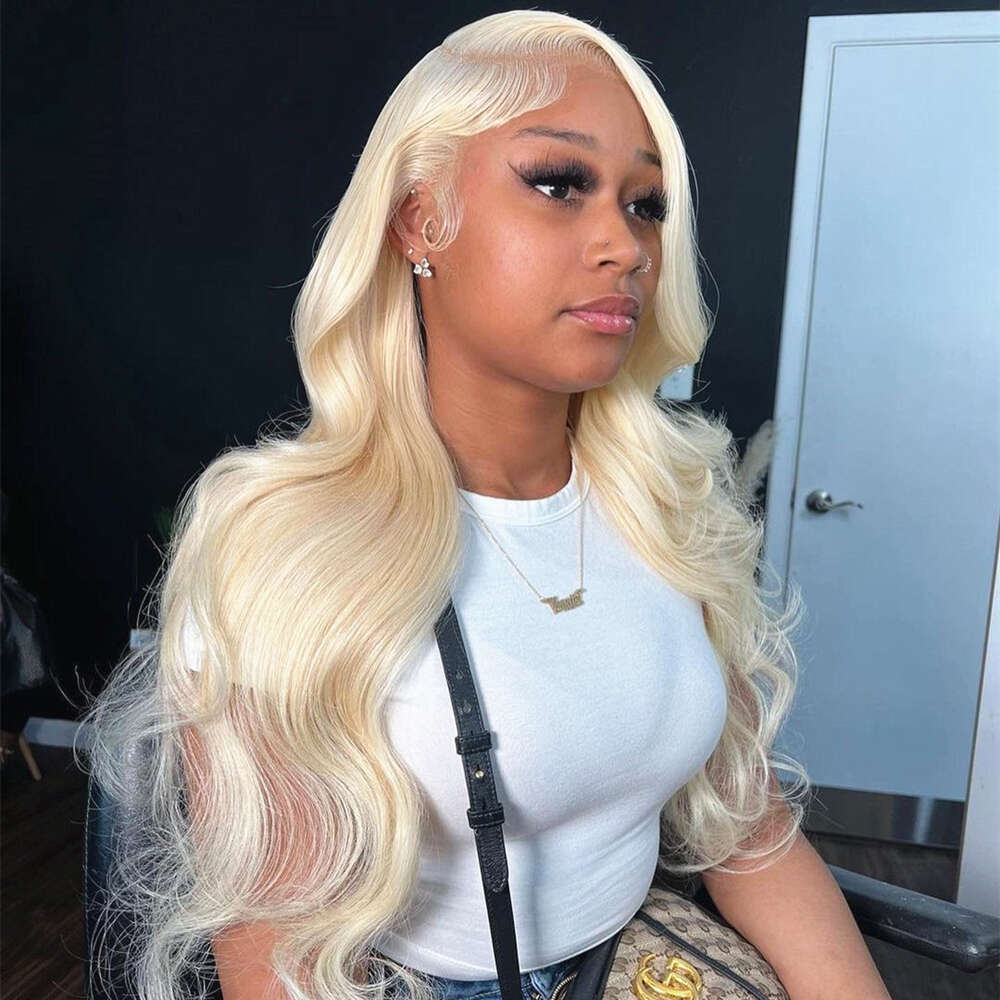 30 38 Inch Brazilian Body Wave 613 Honey Blonde 13x6 HD Transparent Front Human Hair Wigs For Women 13x4 Lace Frontal Wig
