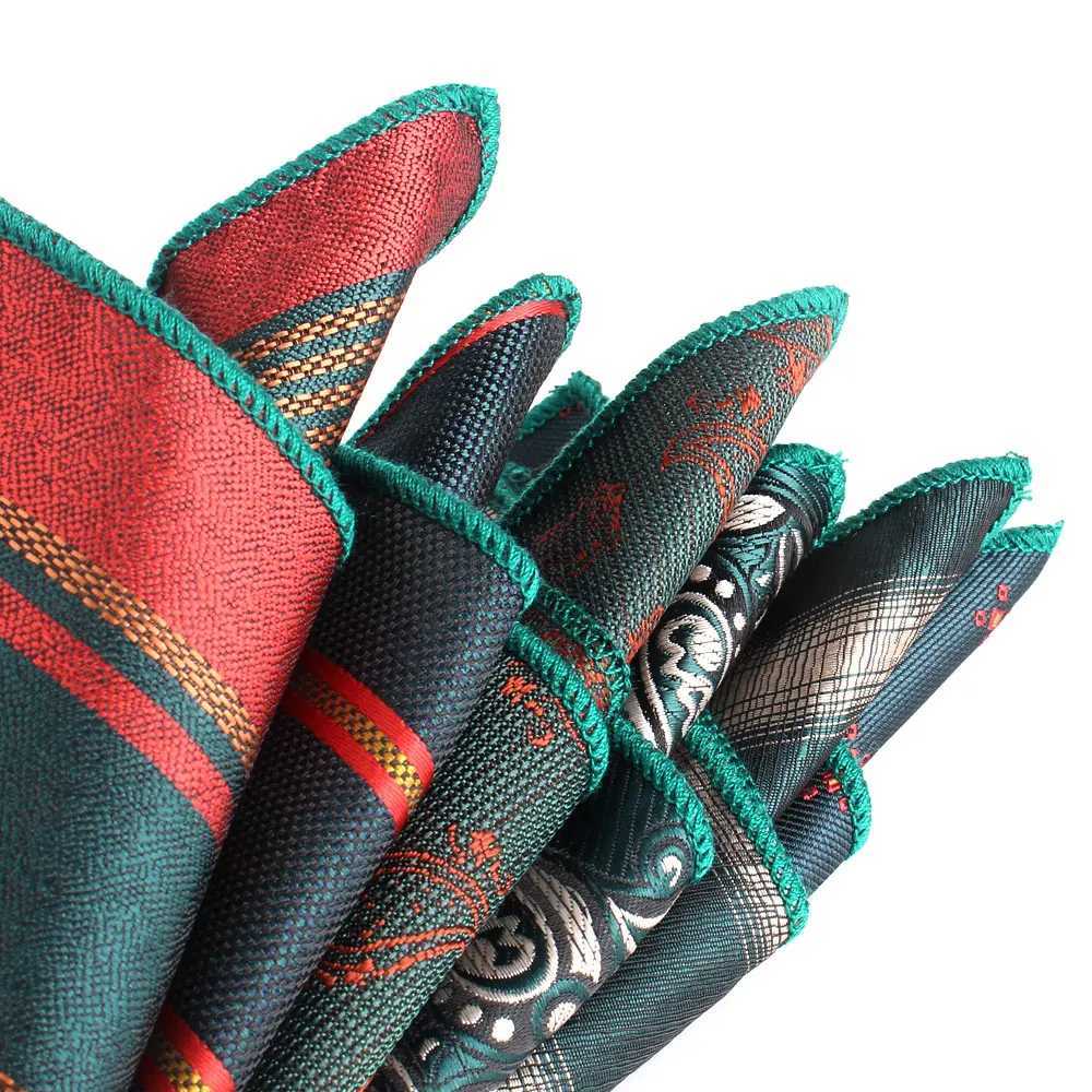 The new green patterned pocket square is suitable for men women flat chest towels weddings gentlemen Hanji mens sets and hand-held chief pocket towels