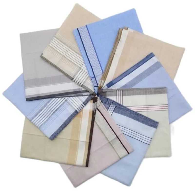 5pcs 10pcs Cotton Plaid Handkerchief Square Pocket Men Handkerchief Wedding Portable Towels zakdoeken fazzoletto mendil hankyX240921