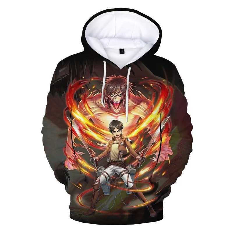 New Attack Titan 3D Printed Hoodie Sportswear Mens Casual Long Sleeve Pullover Harajuku Street Clothing Anime Hoodie W240921