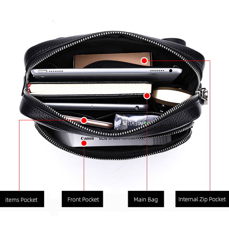 Famous Brand Small Men's Genuine Leather Men Shoulder Messenger Fashion Business Man Crossbody Bag Cowhide Briefcase