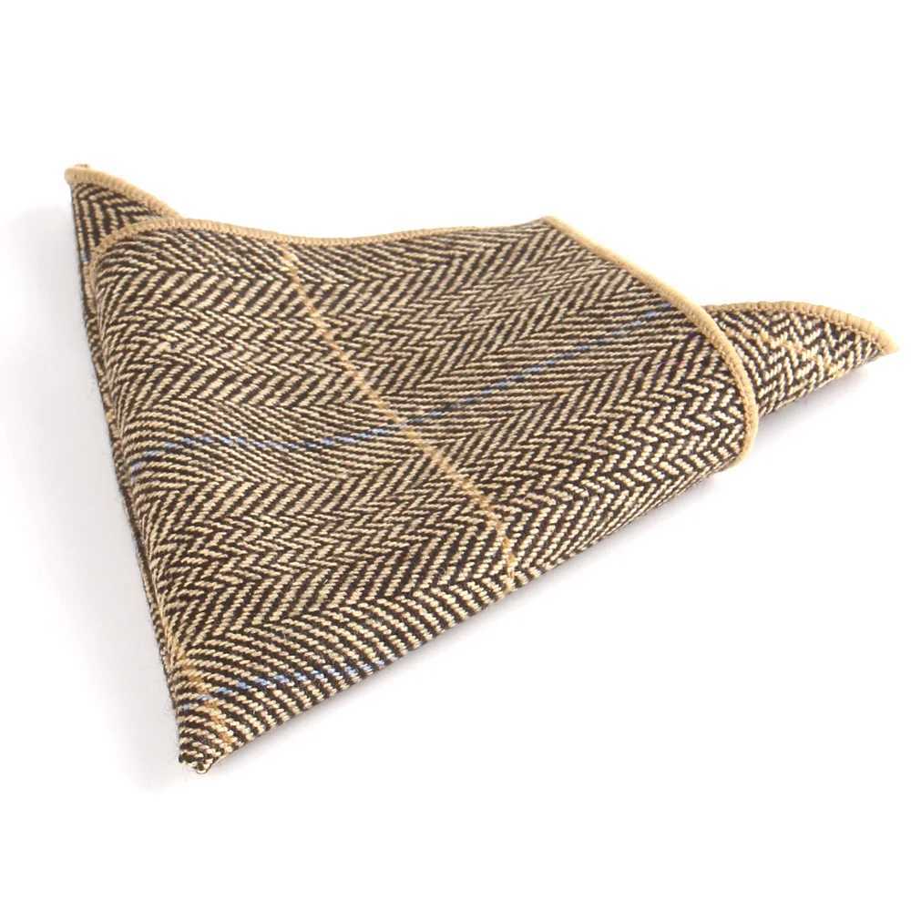 Fashion Wool Handkerchief For Men Suit Woolen Plaid Pocket Square Business Hankies Herringbone pattern Hanky Plaid Pocket TowelX240921
