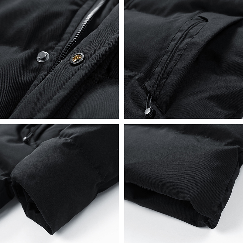 2023 New Winter Warm Long Parka Fleece Thick Waterproof Windproof Coat Mens Fashion Solid Hooded Parkas Jacket Male
