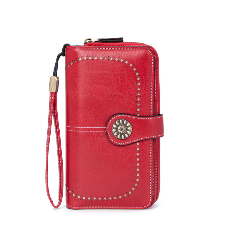 Hot selling anti magnetic long zippered women's leather wallet, new high-capacity handbag
