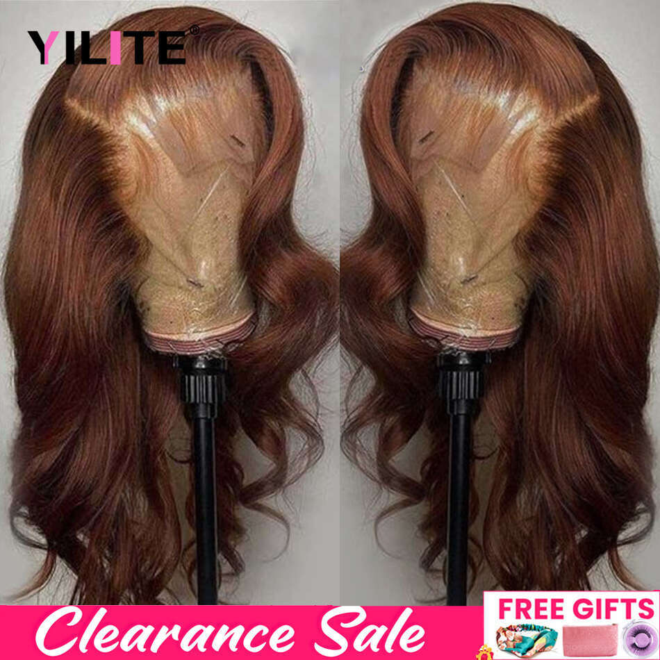 13x6 Chocolate Body Wave HD Frontal Wig 13x4 Dark Brown Colored Lace Front For Women Bleached Wigs Pre Plucked