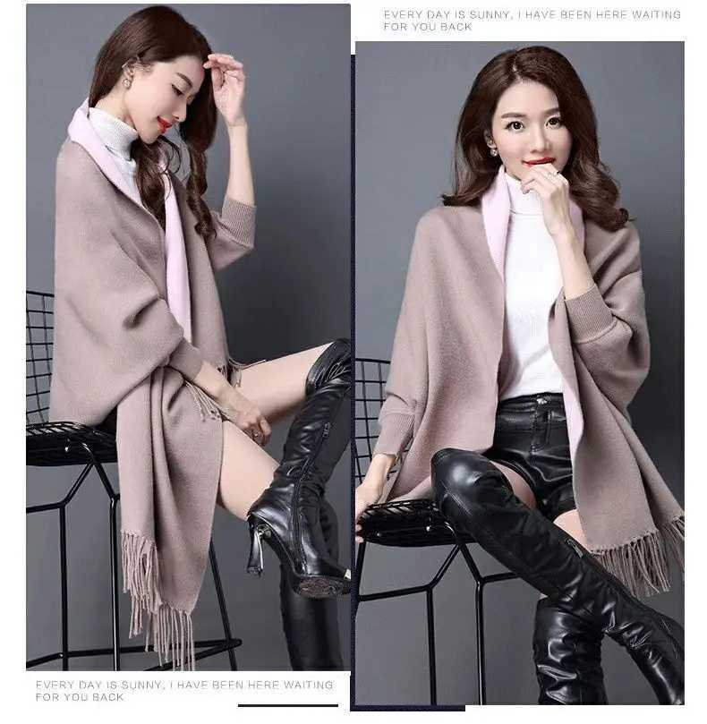 2024 new style fashionable tassel cardigan shawl jacket suitable for womens clothing elegant long sleeved shawl raincoat jacket womens top W240921