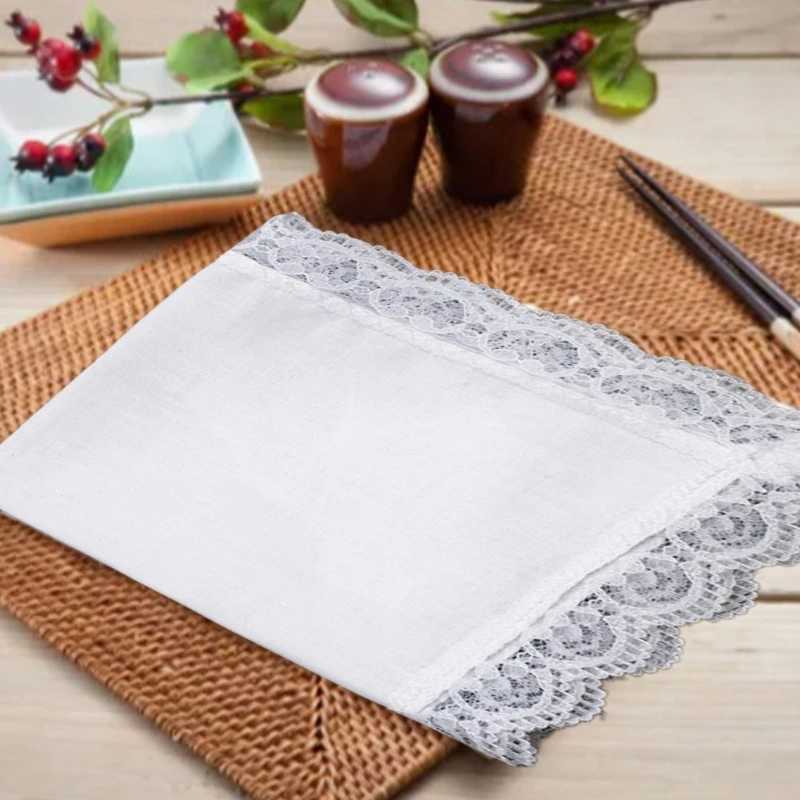 Wedding party pocket handle bride and groom lace Hanks W240921