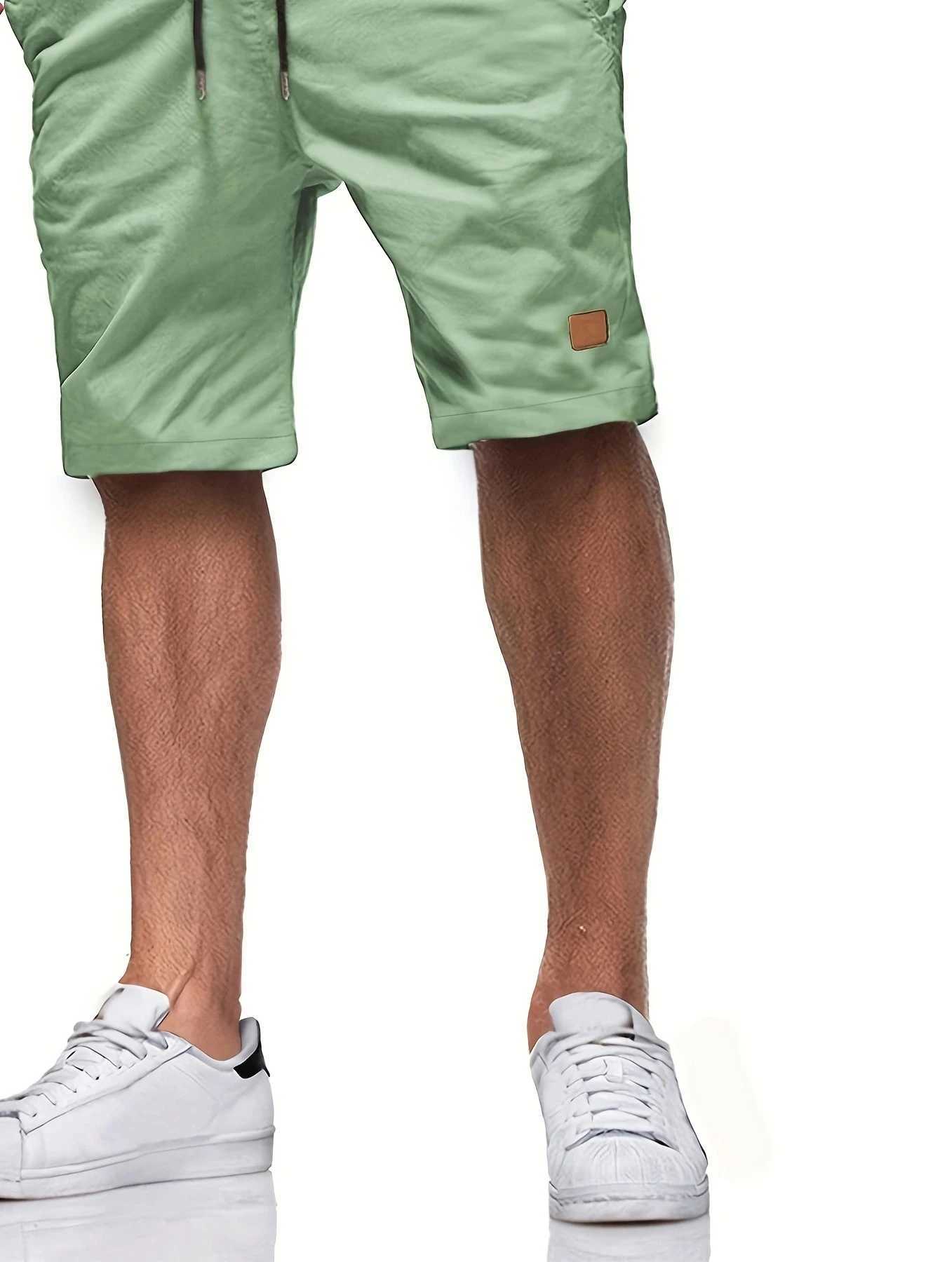 New Mens Casual Short Bermuda Short Fitness Jogging Short Vintage Elastic Waist Cargo shortsX240921