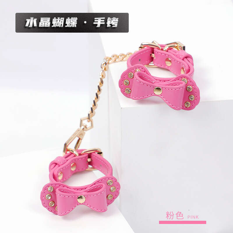 High end SM props, torture equipment, PU bound handcuffs, retro diamond studded bow, erotic handcuffs, alternative adult products